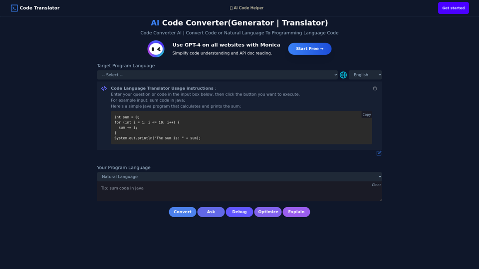 AI Code Converter | AI Code Translator | AI Code Generator