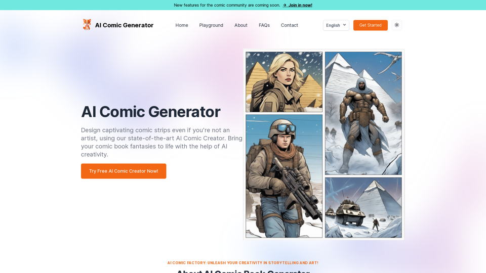 AI Comic Generator Factory - Create Free Online Comic Books Now!