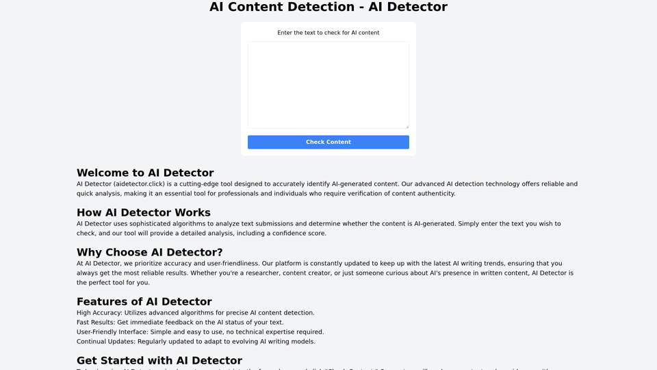 AI Content Detection - AI Detector