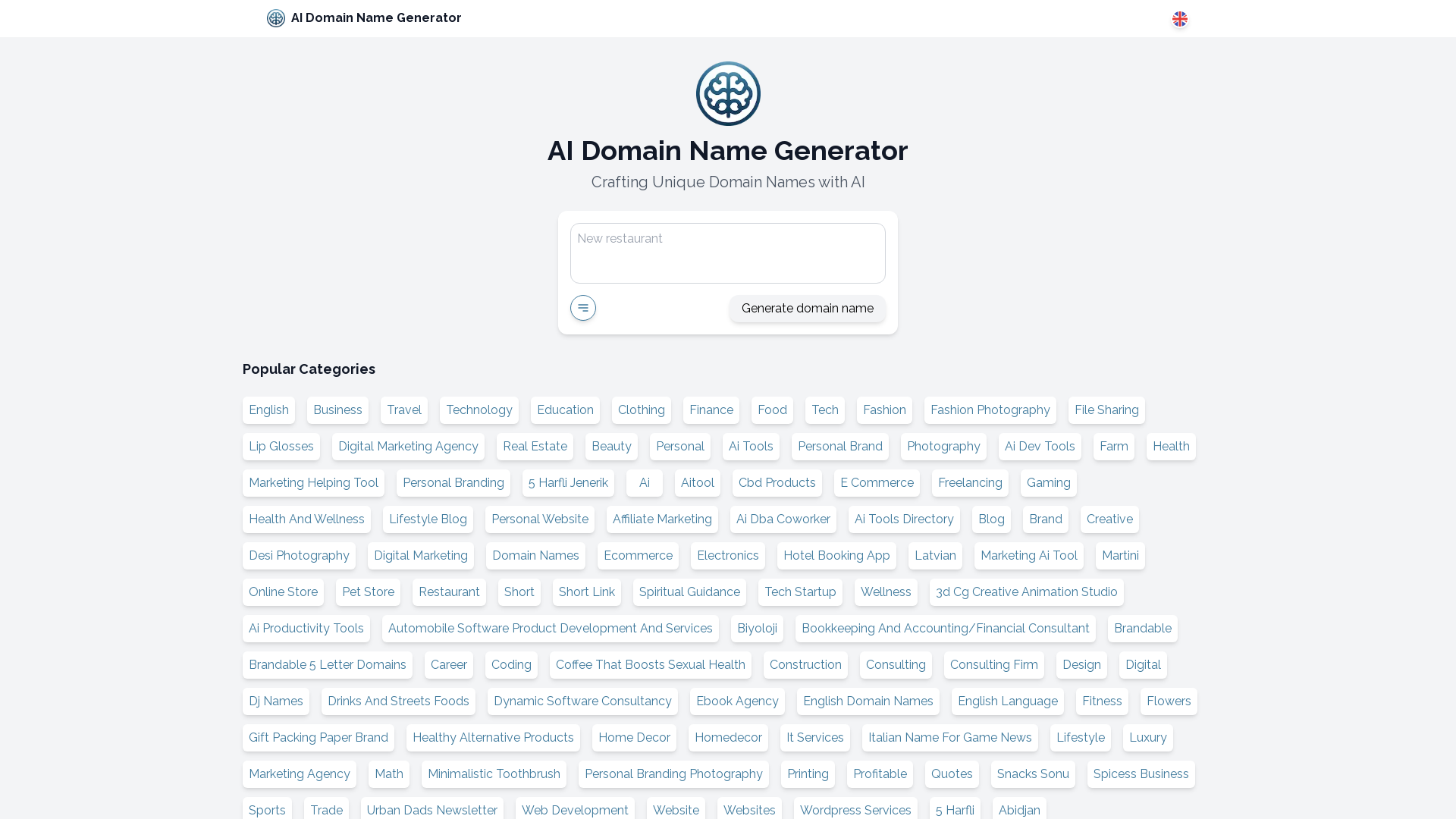 AI Domain Name Generator