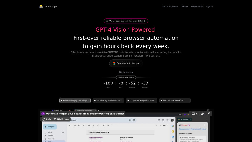 GPT-4 Vision Powered First-ever reliable browser automation to gain hours back every week.