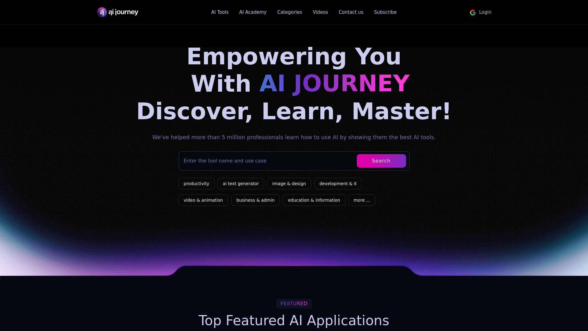 AIJourney : Explore the Leading AI Tools Software