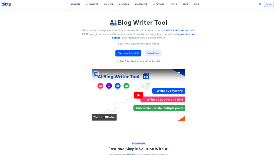 AI Blog Writer Tool screenshot