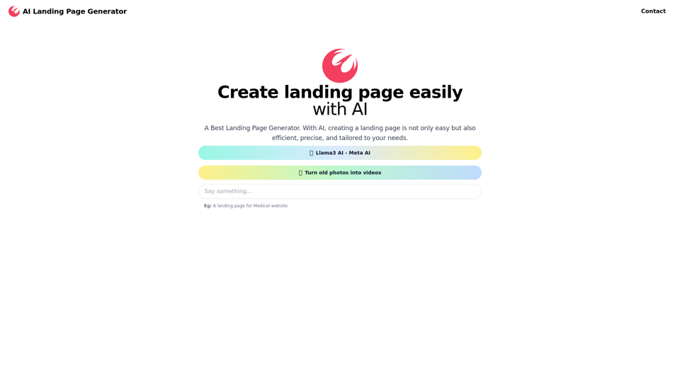 AI Landing Page Generator screenshot