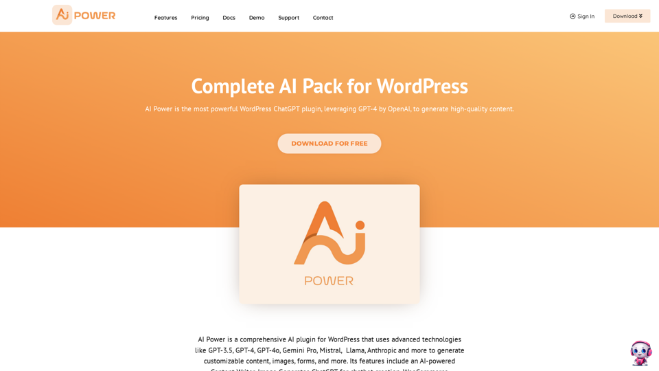 Complete AI Pack - AI Power - Complete AI Pack for WordPress