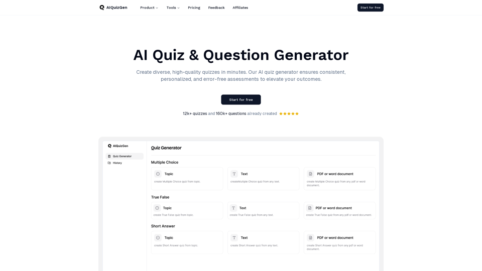 AI Quiz & Question Generator screenshot