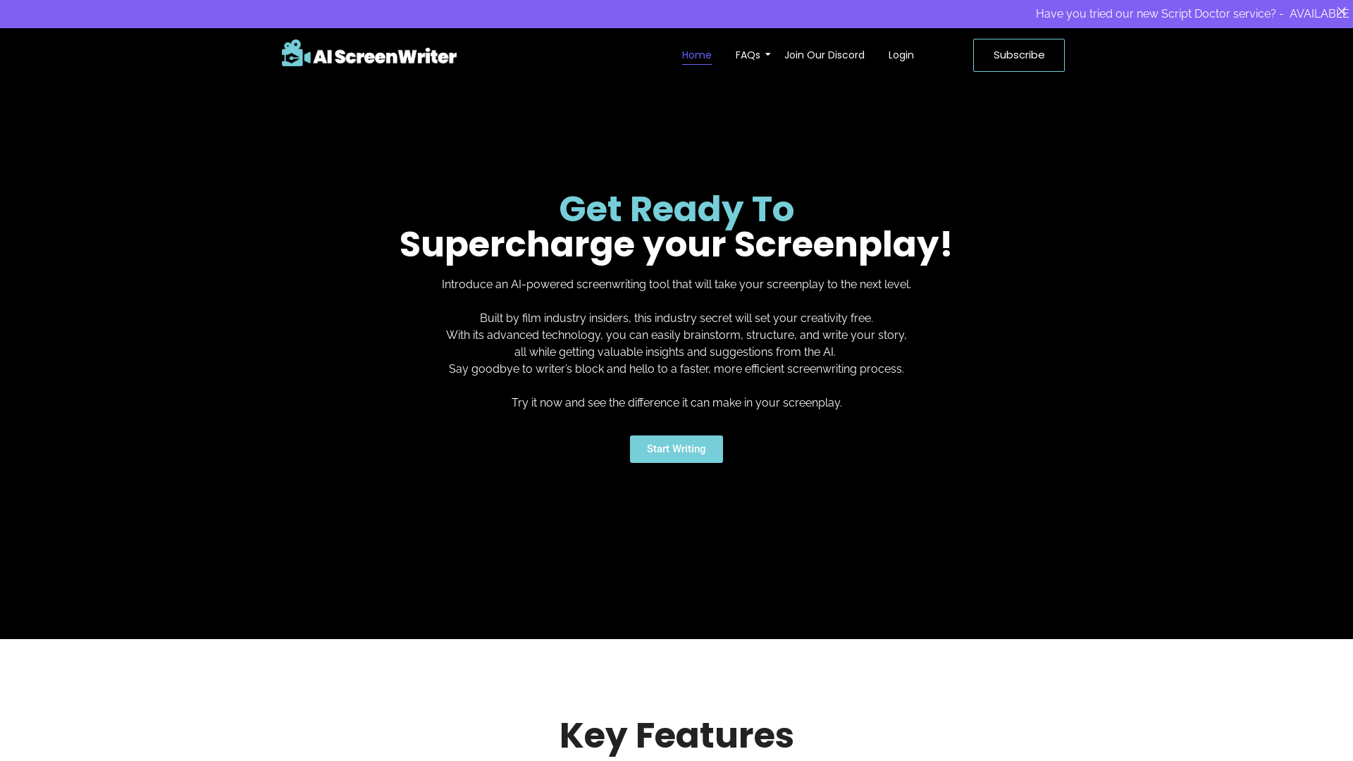 AI Screenwriting Tool screenshot