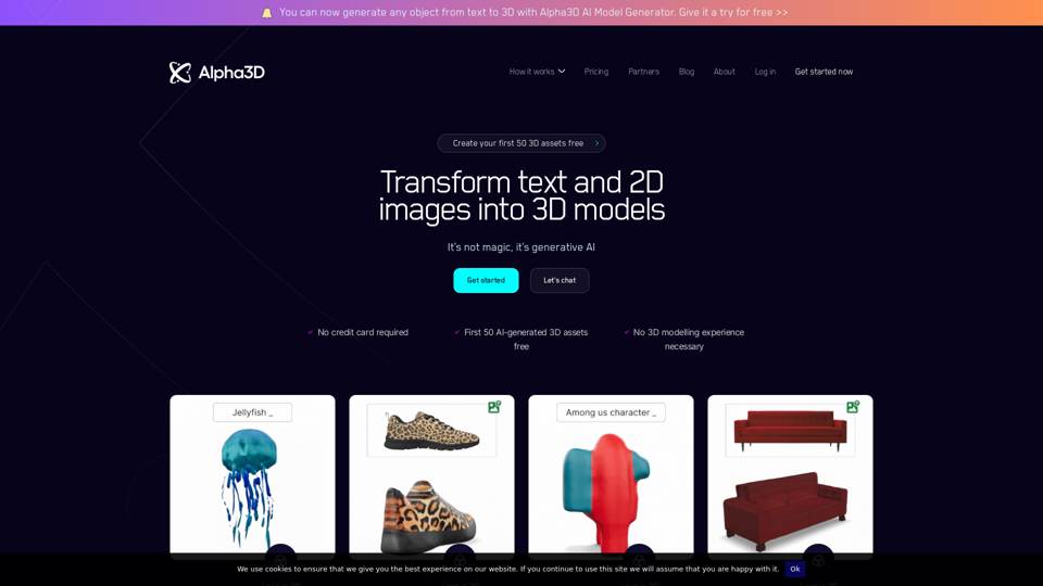 免费使用生成式AI将文本和2D图像转化为3D资产 screenshot