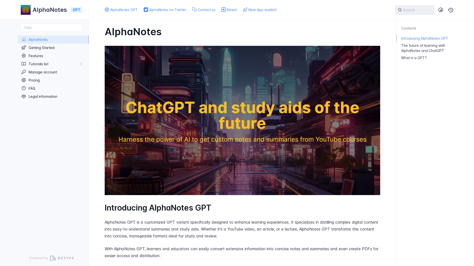 Introducing AlphaNotes on ChatGPT