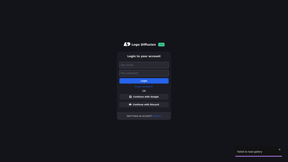 Login screenshot