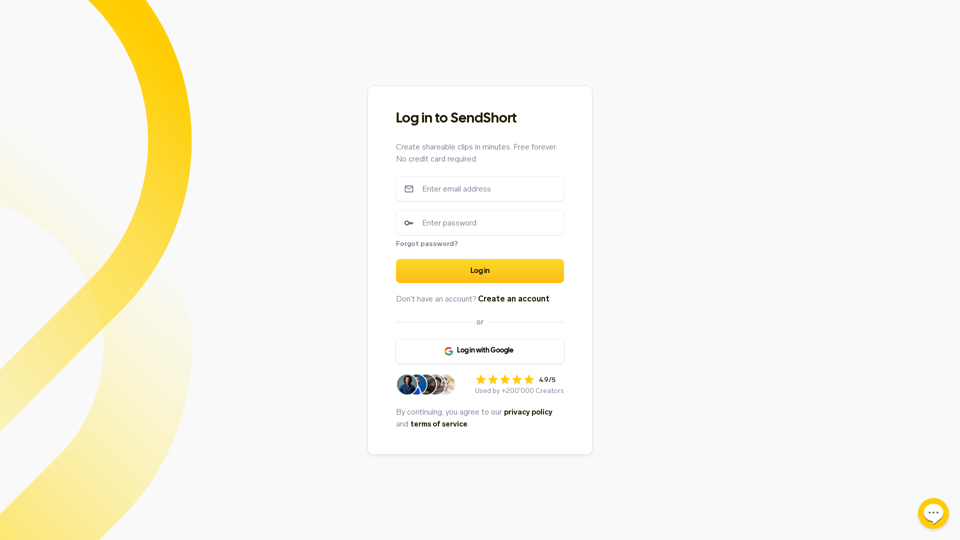 SendShort | Log in