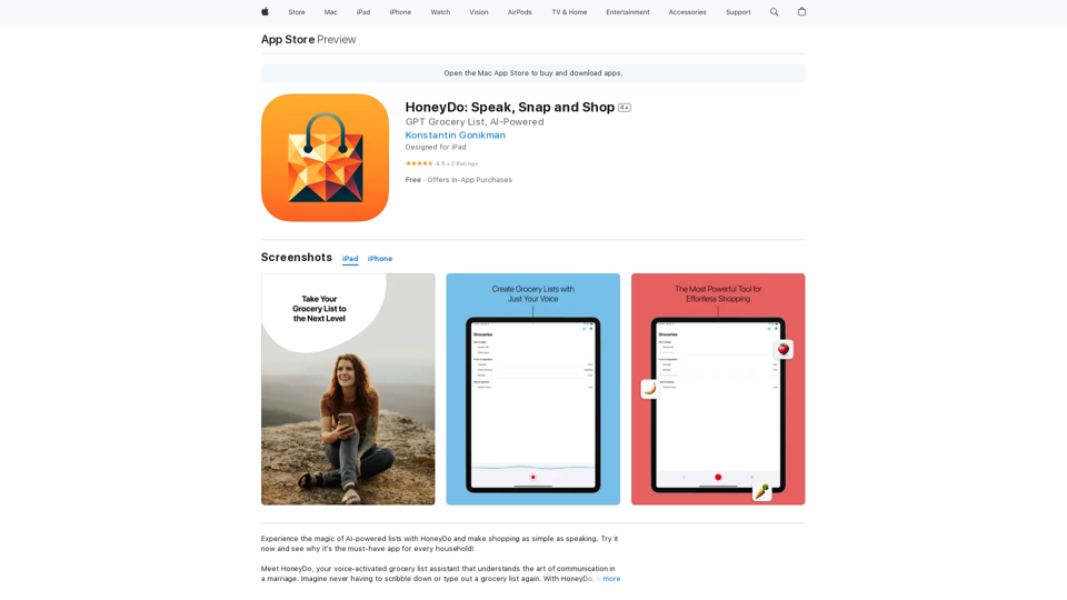 HoneyDo: Speak, Snap and Shop on the App Store