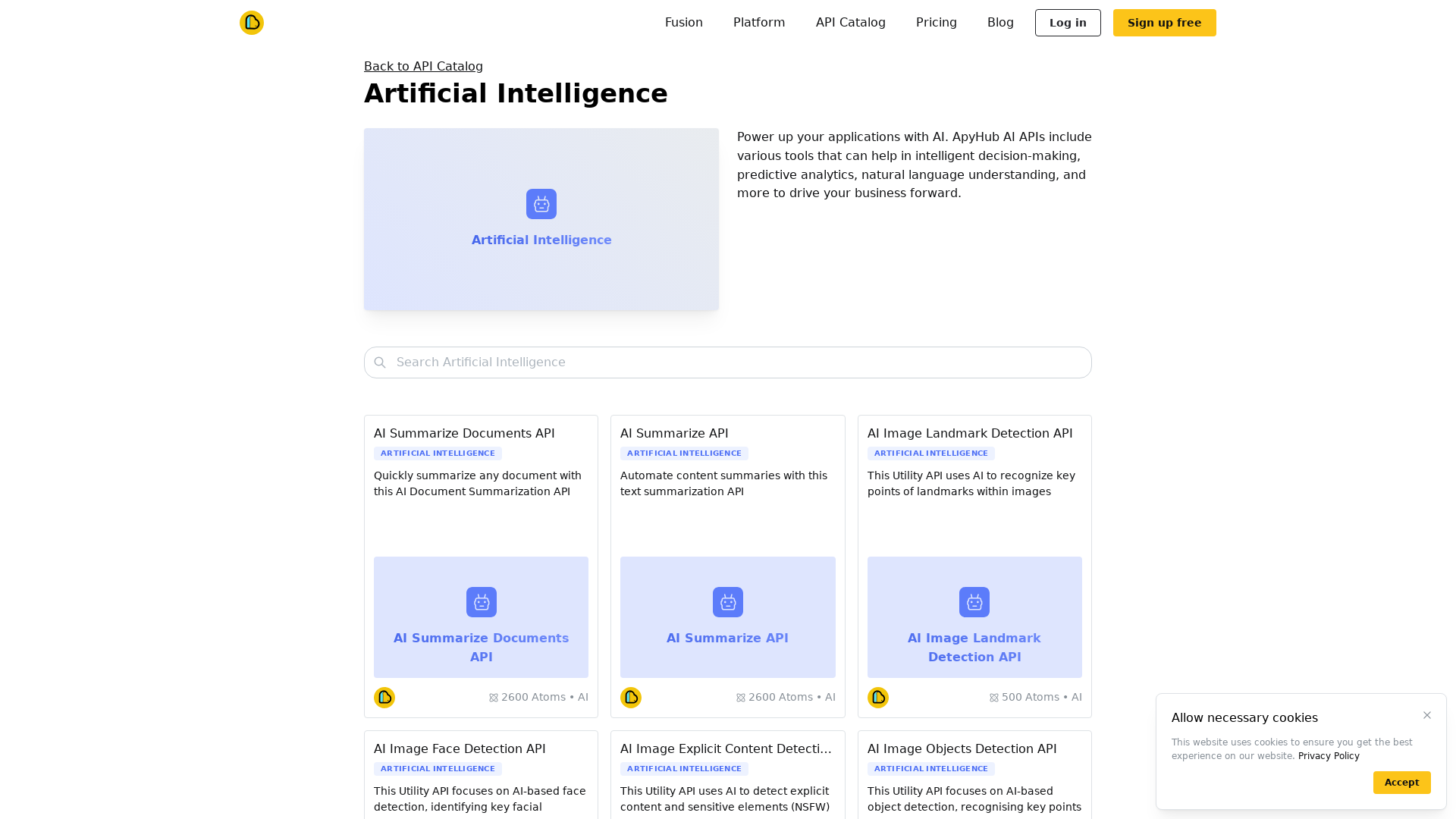 ApyHub AI enabled APIs