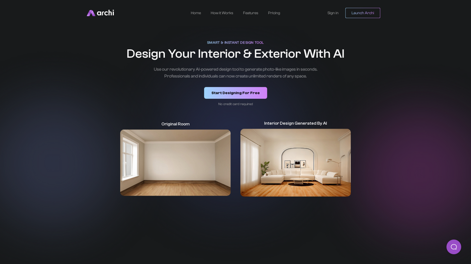 AI Interior & Exterior Designer - Archi