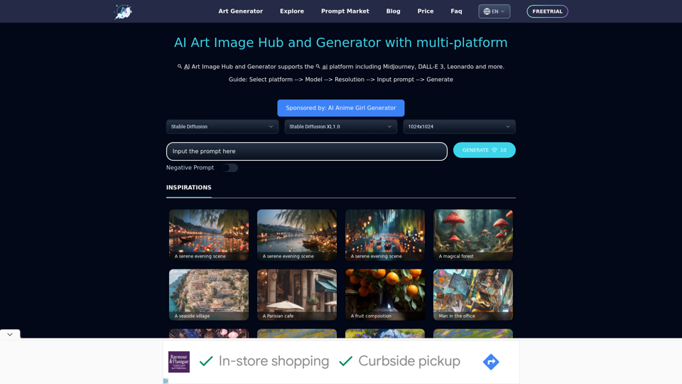 ArtiverseHub - AI Art Generator