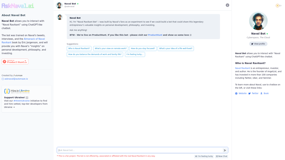 Ask Naval (AI Bot) - Chat with “Naval Ravikant”