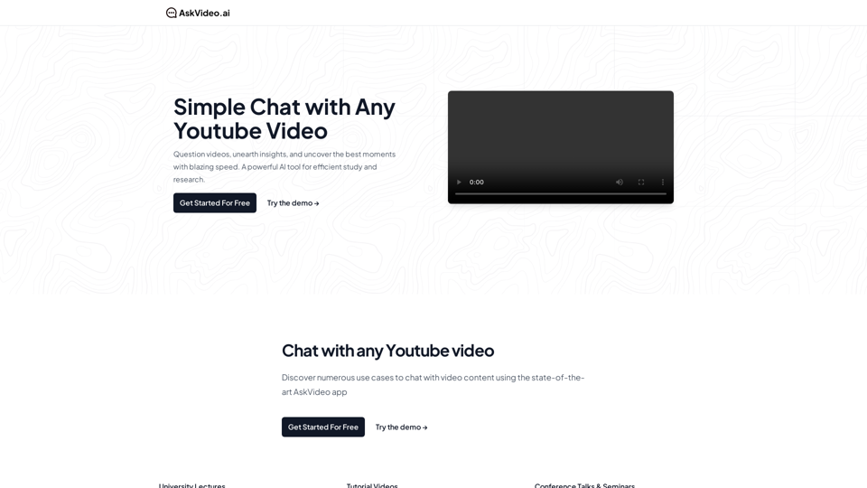 AskVideo.ai | Chat with any Youtube Video