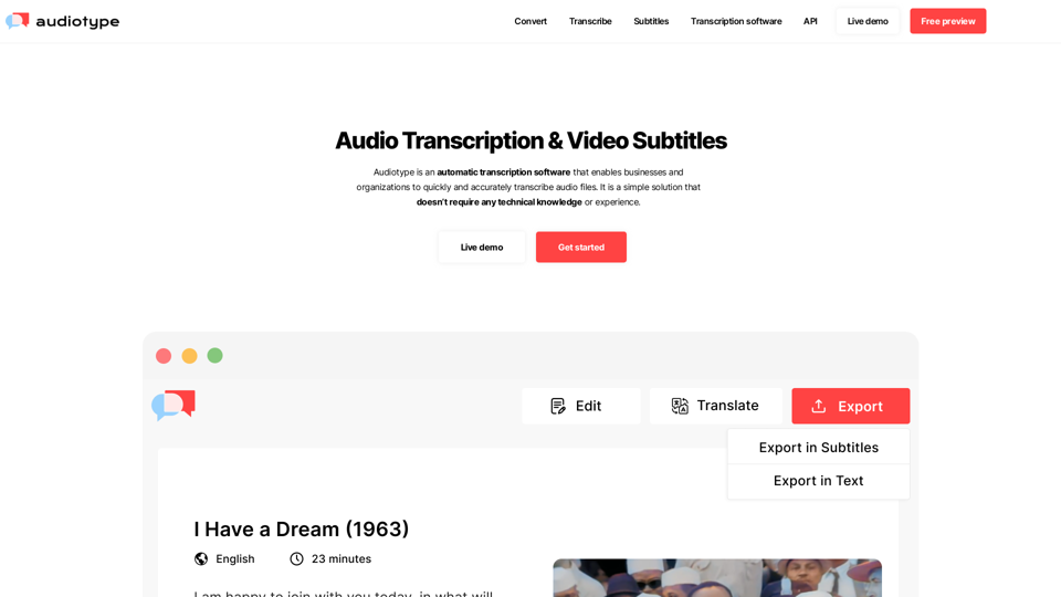 Audiotype screenshot
