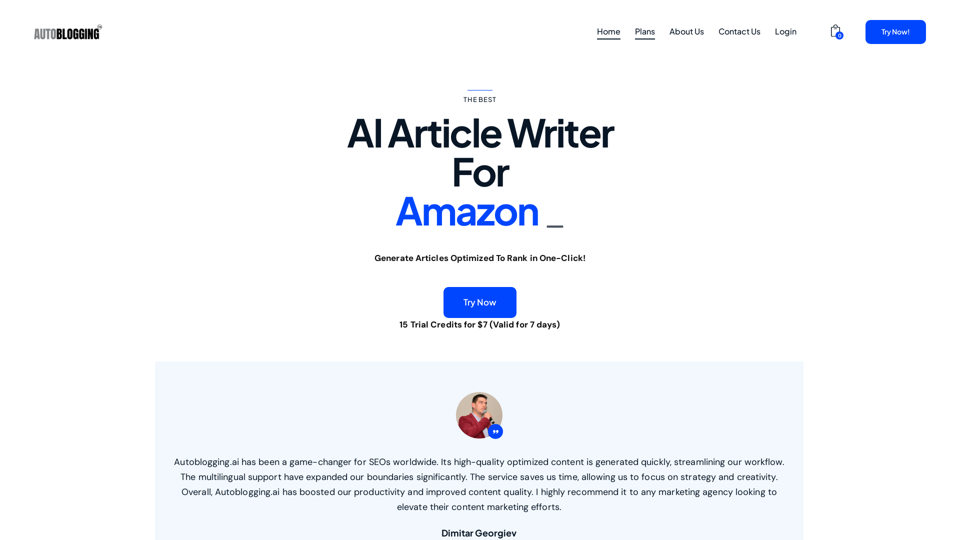 Generate Articles Optimized To Rank in One-Click! | Best AI Writer - Autoblogging.ai