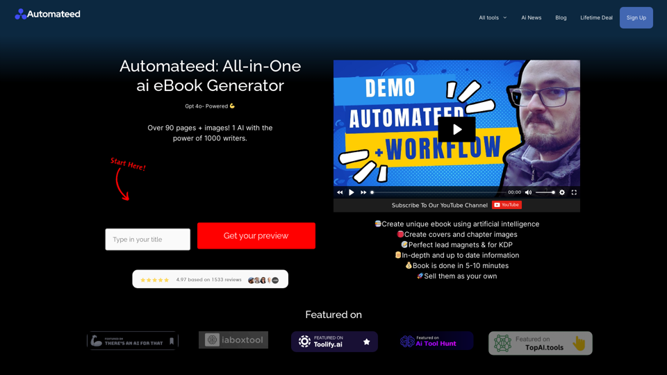 Ai Ebook Generator | Leadmagnet & eBook Creator