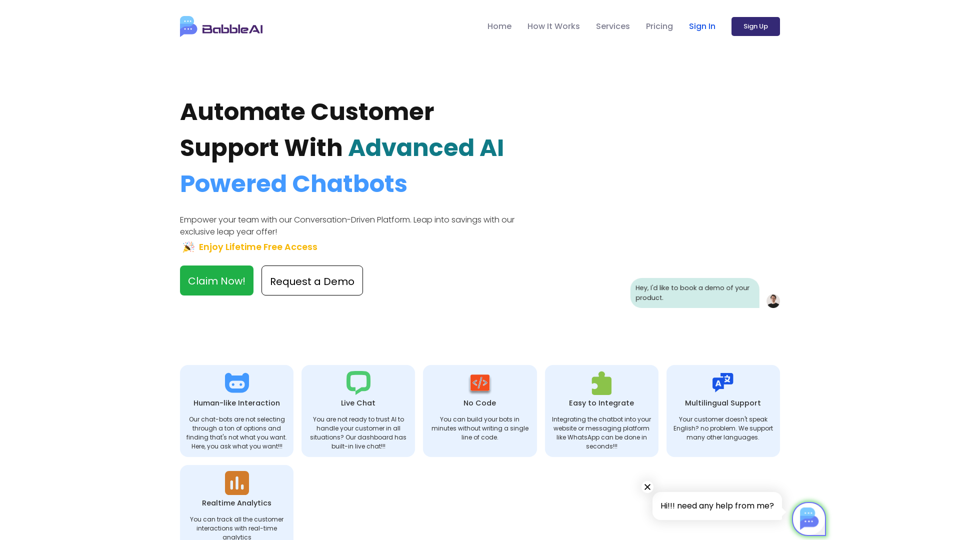 Create Chatbots Easily with Babble AI screenshot