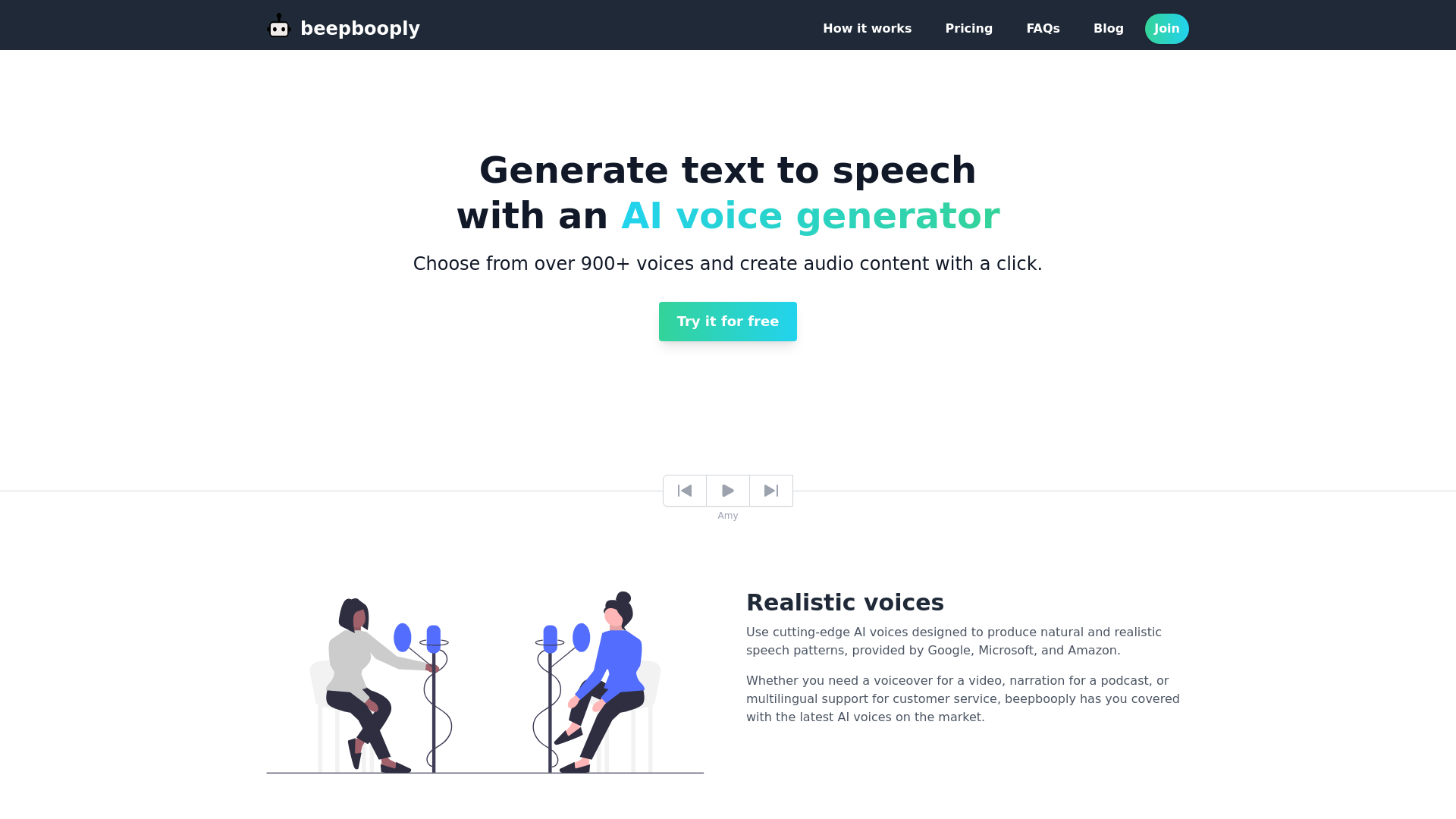 Text to speech with an AI voice generator