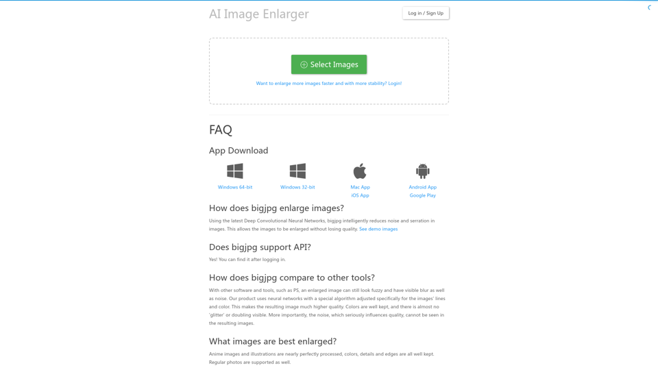 Bigjpg screenshot