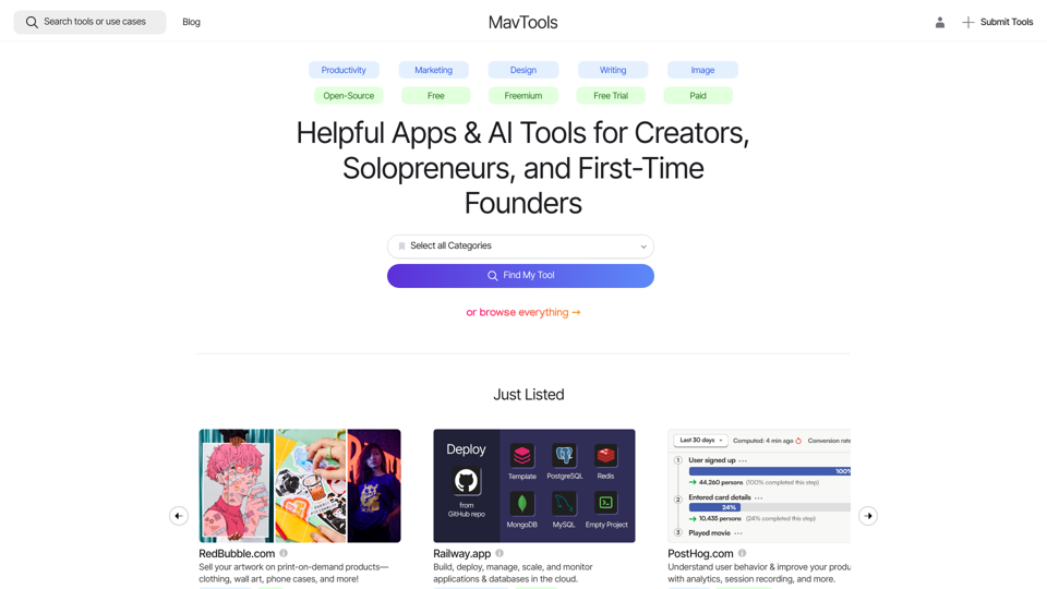 MavTools | Helpful Apps, SaaS and AI Tools for Solopreneurs