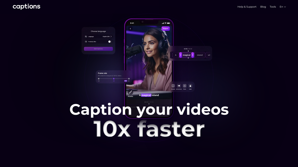 Captions App screenshot
