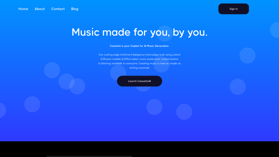 CassetteAI: Your Copilot for AI Music Generation