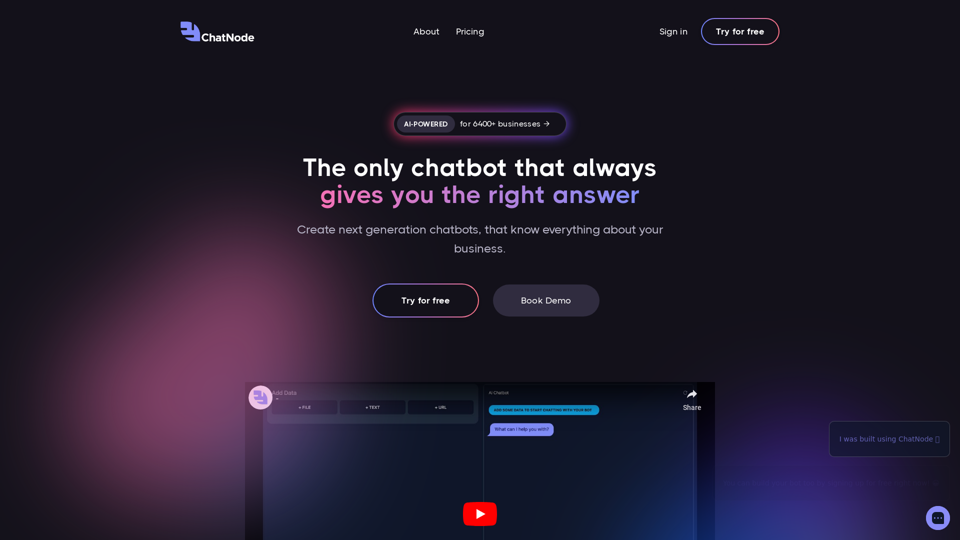 ChatNode - Powerful AI Chatbot builder