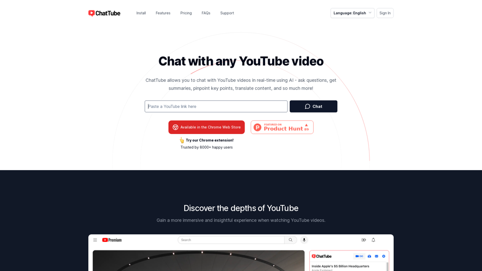 ChatTube - Chat with any YouTube video