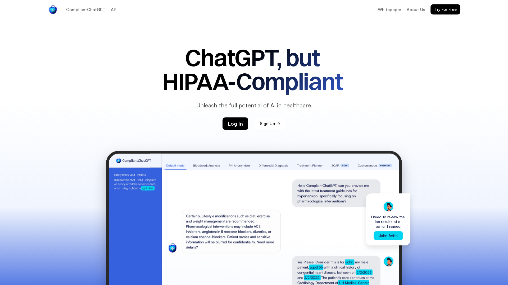 CompliantChatGPT screenshot