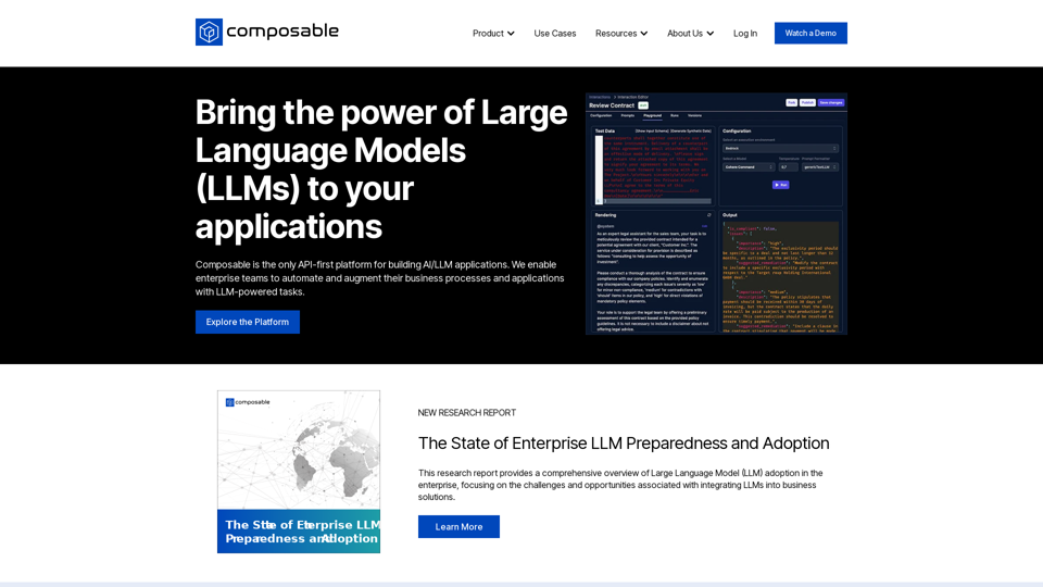 Composable - The API-first Platform for Building AI/LLM Applications