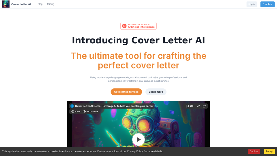 Cover Letter AI - Leverage AI to help you excel in your career