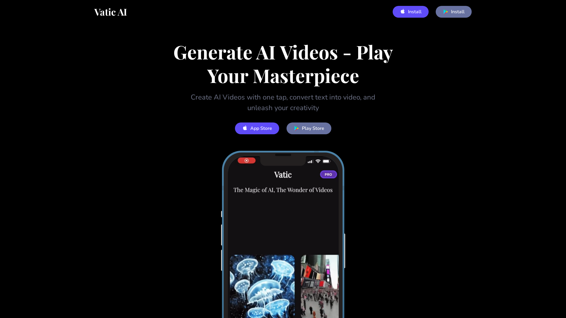 Create & Generate Free AI Videos — Vatic AI