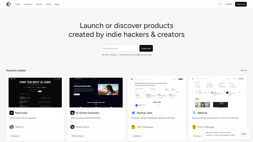 Creator Supply - Launch your product or discover tools made by creators & indie makers