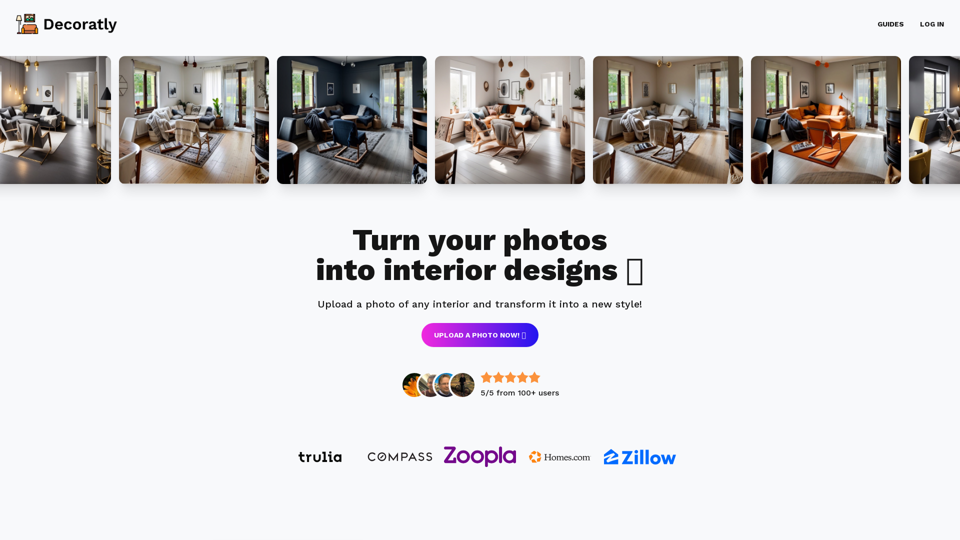 🏠 Decoratly | Turn photos into interior designs