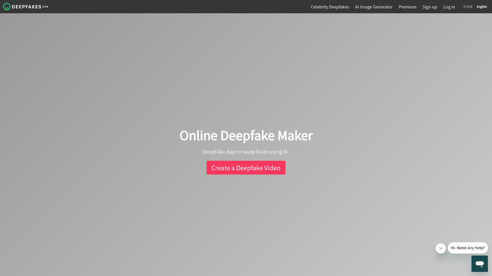 Deepfakes Web screenshot