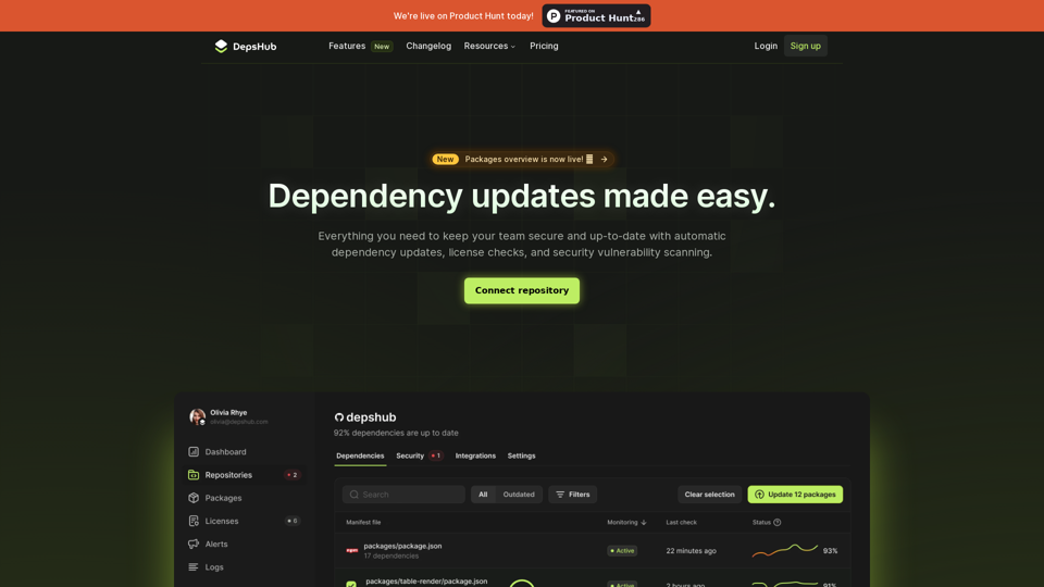 DepsHub - Dependency updates made easy.