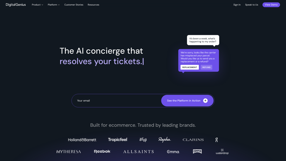 DigitalGenius – The AI concierge built for Ecommerce