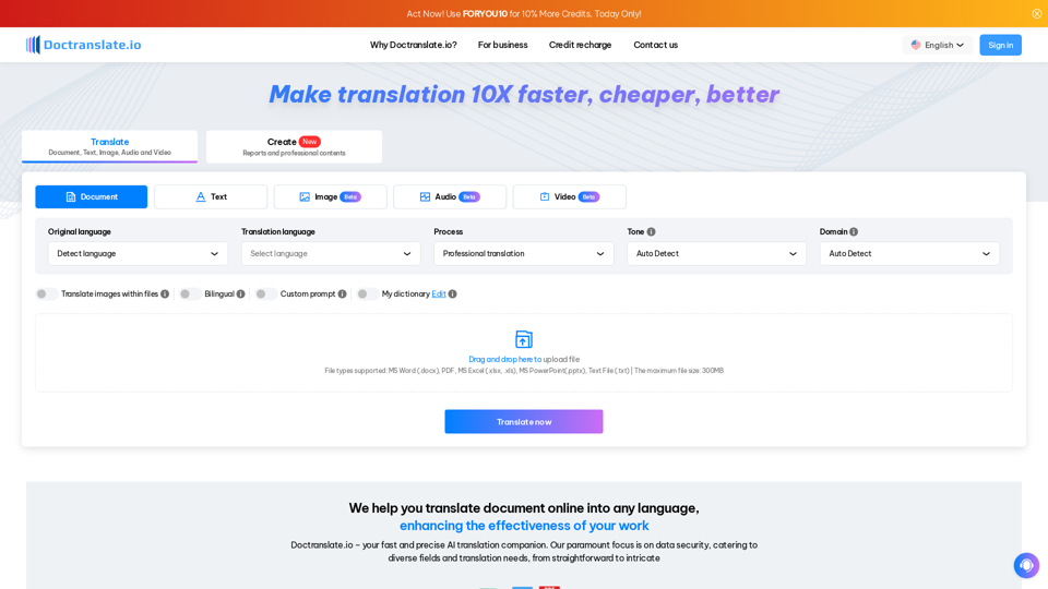 Doctranslate.io screenshot