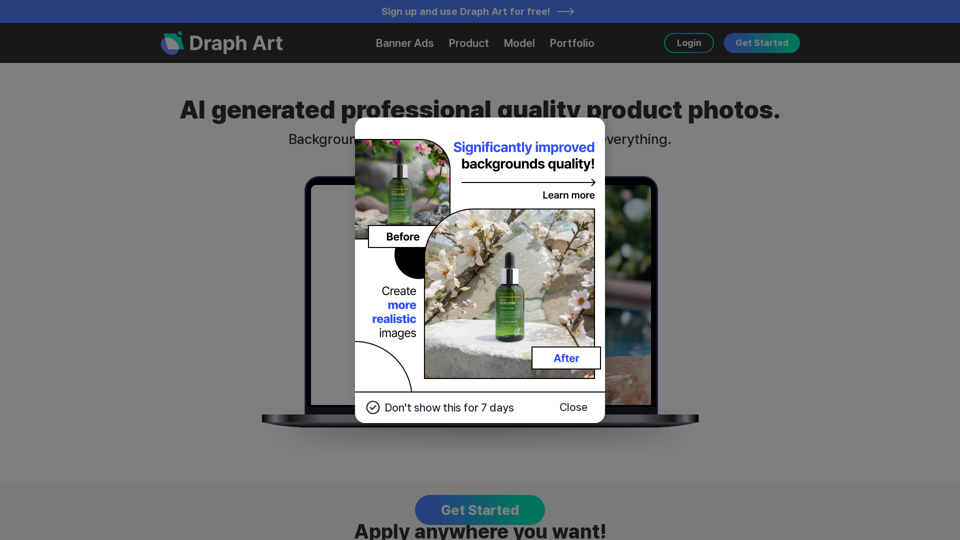 AI-generated background removal and high-quality product images | Draph Art