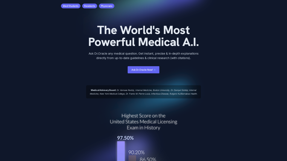 Dr.Oracle - The World's Most Powerful Medical Artificial Intelligence Platform