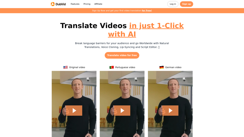 DubVid - Translate Videos With AI