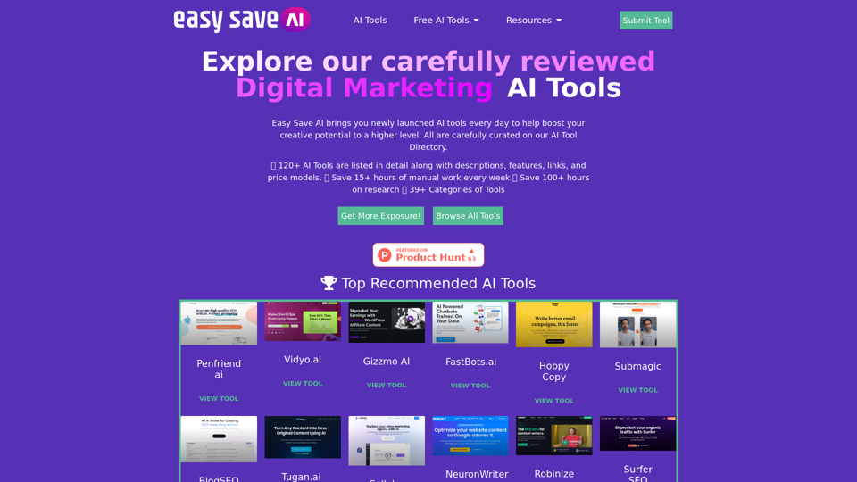 Carefully Reviewed Digital Marketing AI Tools | Easy Save AI