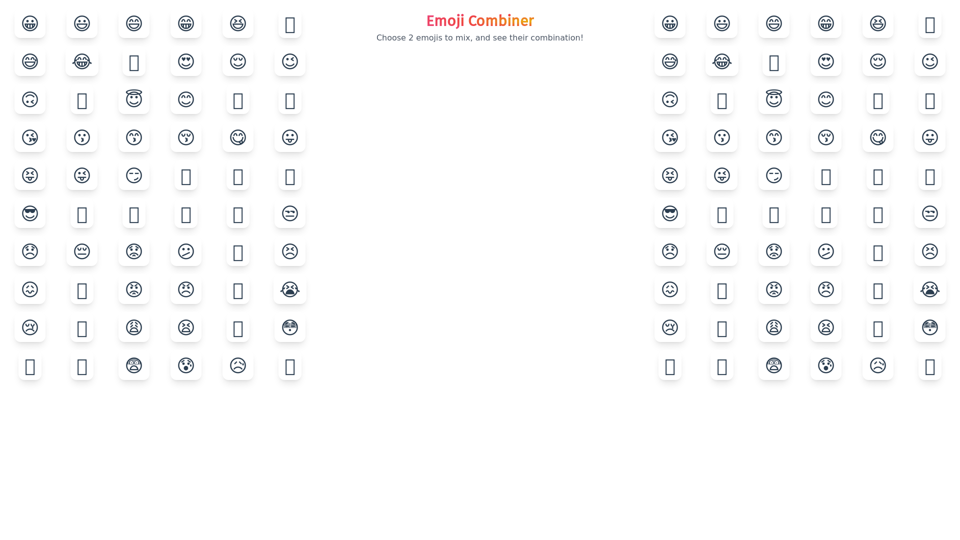 Emoji Combiner - Combine 2 emojis into 1. Free online tool to mix emojis.