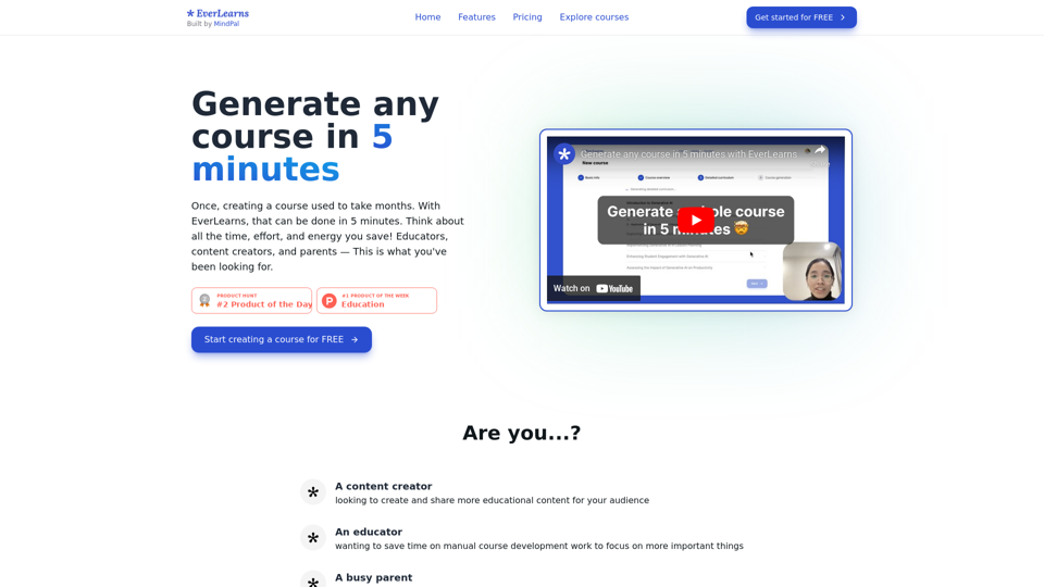 Create an Online Course with AI in 5 Minutes | EverLearns