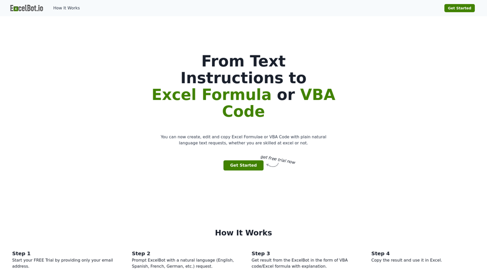 ExcelBot: AI-Powered Excel Formula & VBA Code Generator