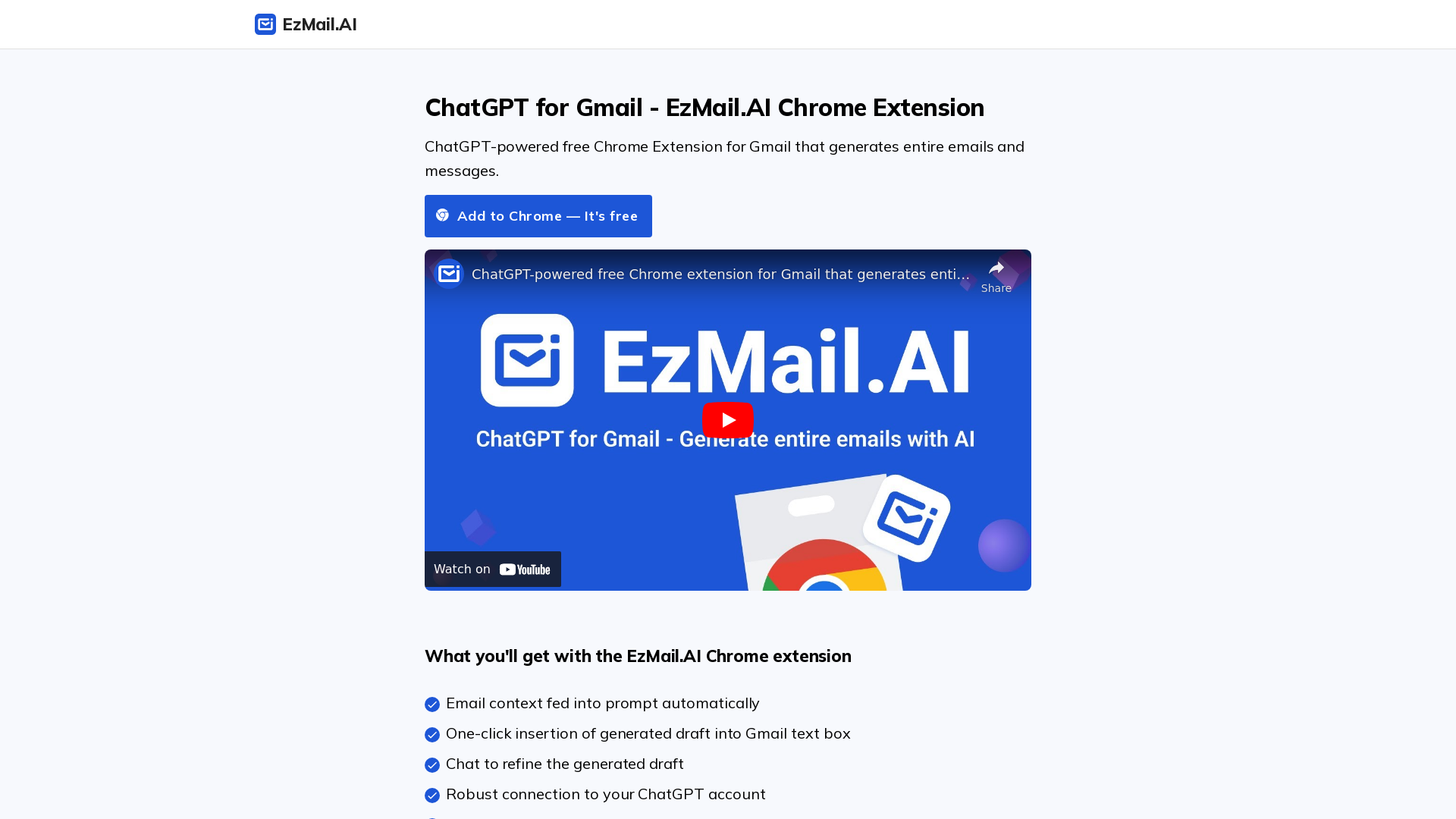 ChatGPT for Gmail Free Chrome Extension